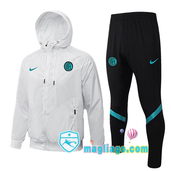 Magliago - Passione Maglie Thai Affidabili Basso Costo Online Shop | Giacca Con Cappuccio Inter Milan Bianco 2021/2022