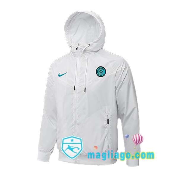 Magliago - Passione Maglie Thai Affidabili Basso Costo Online Shop | Giacca Con Cappuccio Inter Milan Bianco 2021/2022