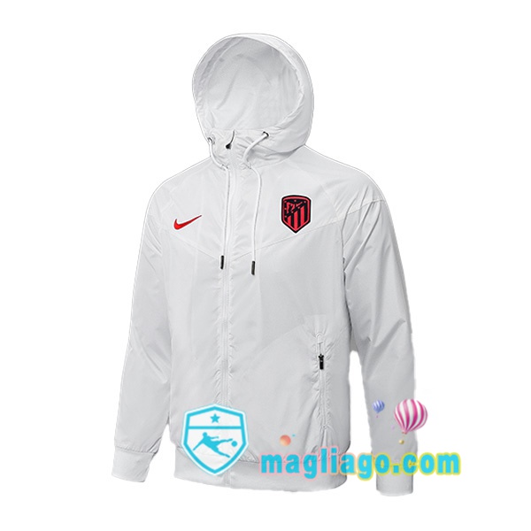 Magliago - Passione Maglie Thai Affidabili Basso Costo Online Shop | Giacca Con Cappuccio Atletico Madrid Bianco 2021/2022
