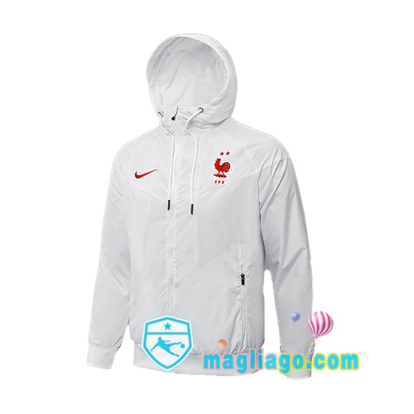 Magliago - Passione Maglie Thai Affidabili Basso Costo Online Shop | Giacca Con Cappuccio Francia Bianco 2021/2022