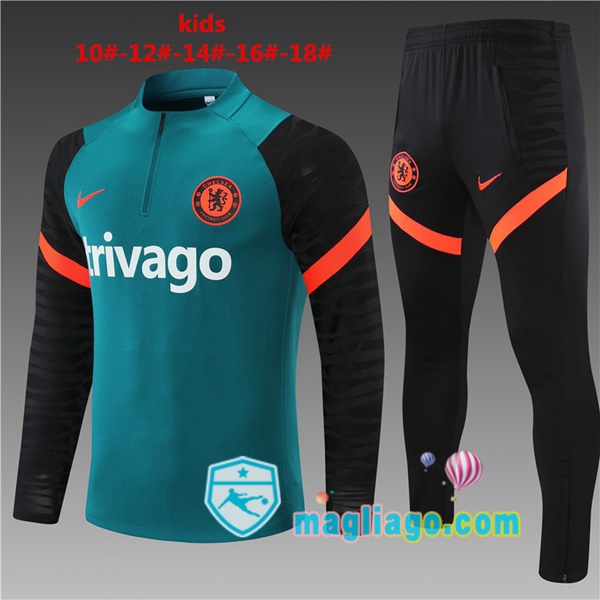 Magliago - Passione Maglie Thai Affidabili Basso Costo Online Shop | Tuta da Allenamento FC Chelsea Bambino Verde 2021/2022
