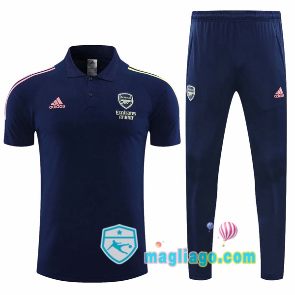 Magliago - Passione Maglie Thai Affidabili Basso Costo Online Shop | Arsenal Polo Maglia Uomo + Pantaloni Blu Royal 2020/2021