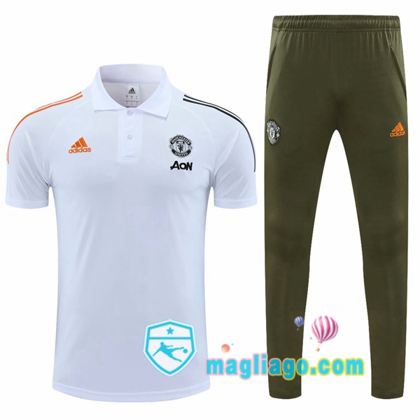 Magliago - Passione Maglie Thai Affidabili Basso Costo Online Shop | Manchester United Polo Maglia Uomo + Pantaloni Bianco 2020/2021