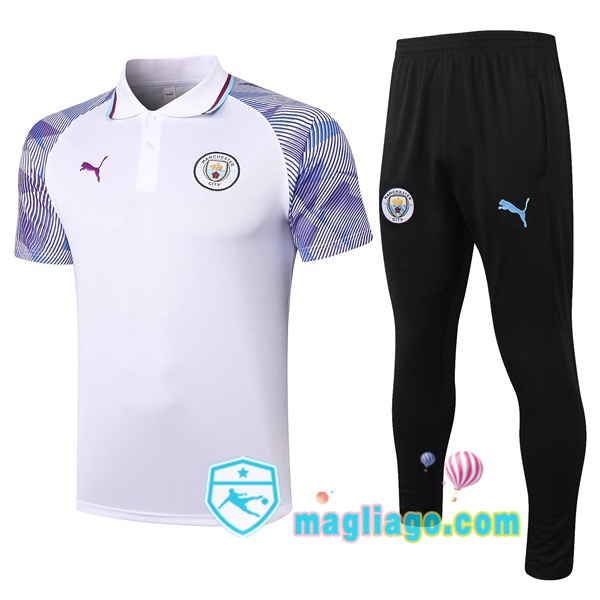 Magliago - Passione Maglie Thai Affidabili Basso Costo Online Shop | Manchester City Polo Maglia Uomo + Pantaloni Bianco 2020/2021
