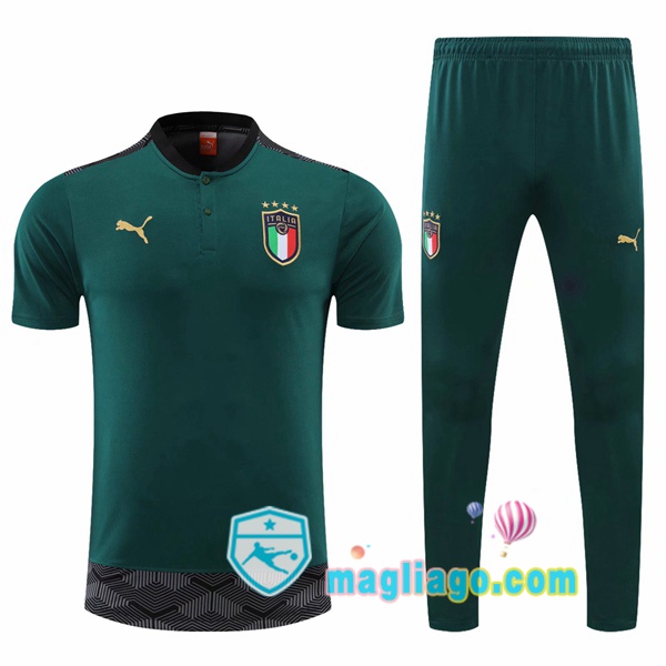 Magliago - Passione Maglie Thai Affidabili Basso Costo Online Shop | Italia Polo Maglia Uomo + Pantaloni Verde 2020/2021