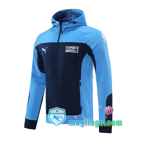 Magliago - Passione Maglie Thai Affidabili Basso Costo Online Shop | Felpa Con Cappuccio Marsiglia OM Blu 2020/2021