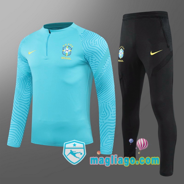 Magliago - Passione Maglie Thai Affidabili Basso Costo Online Shop | Tuta da Allenamento Brasile Bambino Blu 2020/2021