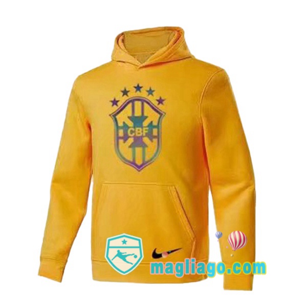 Magliago - Passione Maglie Thai Affidabili Basso Costo Online Shop | Felpa Con Cappuccio Brasile Giallo 2020/2021