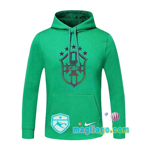 Magliago - Passione Maglie Thai Affidabili Basso Costo Online Shop | Felpa Con Cappuccio Brasile Verde 2020/2021