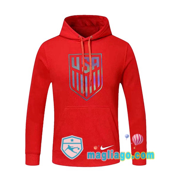 Magliago - Passione Maglie Thai Affidabili Basso Costo Online Shop | Felpa Con Cappuccio Stati Uniti Rosso 2020/2021