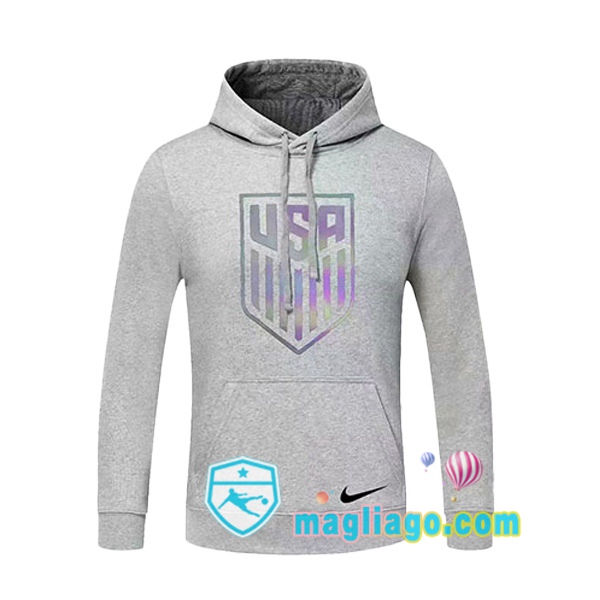 Magliago - Passione Maglie Thai Affidabili Basso Costo Online Shop | Felpa Con Cappuccio Stati Uniti Grigio 2020/2021