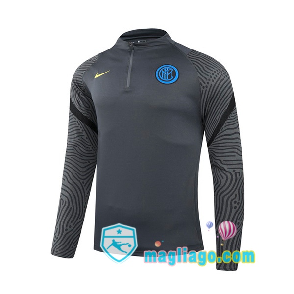 Magliago - Passione Maglie Thai Affidabili Basso Costo Online Shop | Felpe Allenamento Inter Milan Grigio Scuro 2020/2021
