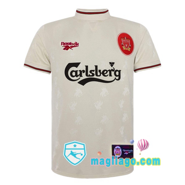 Magliago - Passione Maglie Thai Affidabili Basso Costo Online Shop | 1996-1997 FC Liverpool Seconda Retro Maglia Storica Bianco