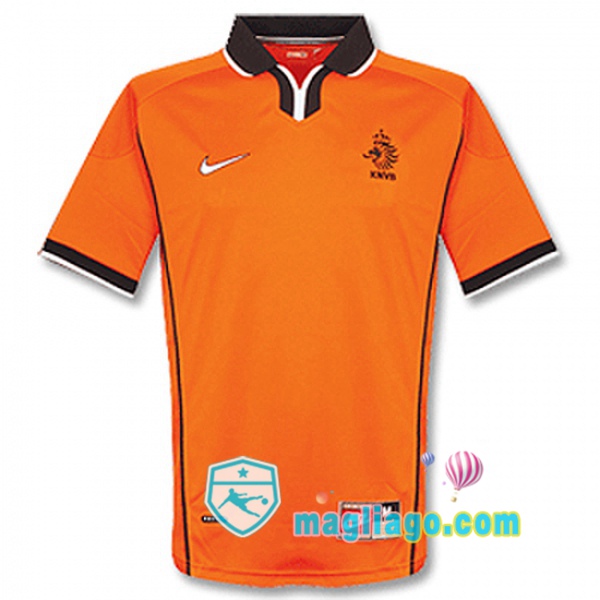 Magliago - Passione Maglie Thai Affidabili Basso Costo Online Shop | 1998 Paesi Bassi Prima Retro Maglia Storica Arancione