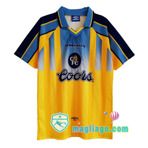 Magliago - Passione Maglie Thai Affidabili Basso Costo Online Shop | 1995-1997 FC Chelsea Seconda Retro Maglia Storica Giallo