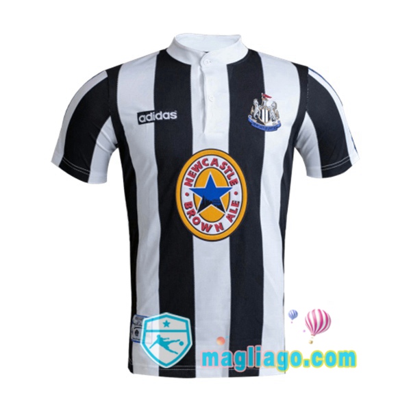 Magliago - Passione Maglie Thai Affidabili Basso Costo Online Shop | 1995-1997 Newcastle United Prima Retro Maglia Storica Bianco Nero