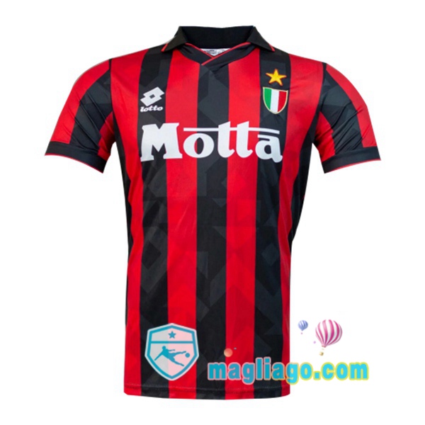 Magliago - Passione Maglie Thai Affidabili Basso Costo Online Shop | 1992-1994 AC Milan Prima Retro Maglia Storica Rosso
