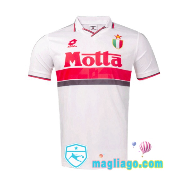 Magliago - Passione Maglie Thai Affidabili Basso Costo Online Shop | 1993-1994 AC Milan Seconda Retro Maglia Storica Bianco