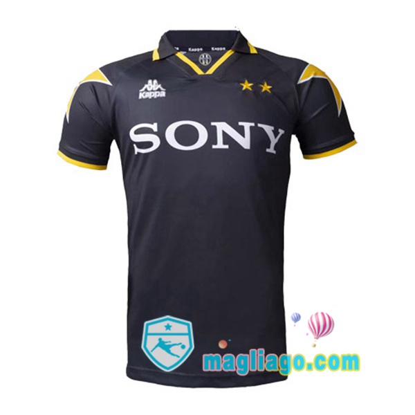 Magliago - Passione Maglie Thai Affidabili Basso Costo Online Shop | 1996-1997 Juventus Seconda Retro Maglia Storica Nero Giallo