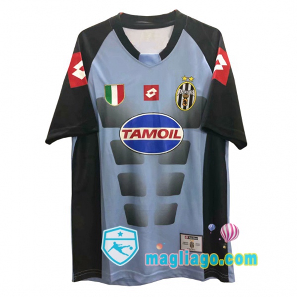 Magliago - Passione Maglie Thai Affidabili Basso Costo Online Shop | 2002-2003 Juventus Portiere Retro Maglia Storica Nero Blu