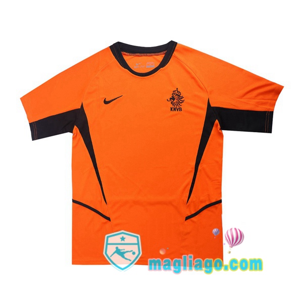 Magliago - Passione Maglie Thai Affidabili Basso Costo Online Shop | 2002 Paesi Bassi Prima Retro Maglia Storica Arancione