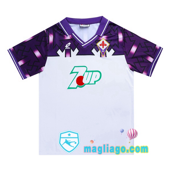 Magliago - Passione Maglie Thai Affidabili Basso Costo Online Shop | 1992-1993 ACF Fiorentina Seconda Retro Maglia Storica Porpora Bianco