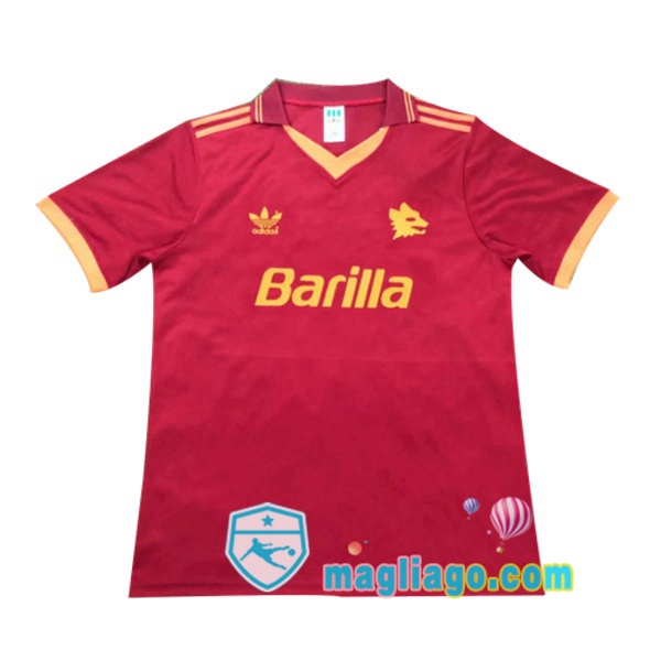 Magliago - Passione Maglie Thai Affidabili Basso Costo Online Shop | 1992-1994 Roma Prima Retro Maglia Storica Rosso
