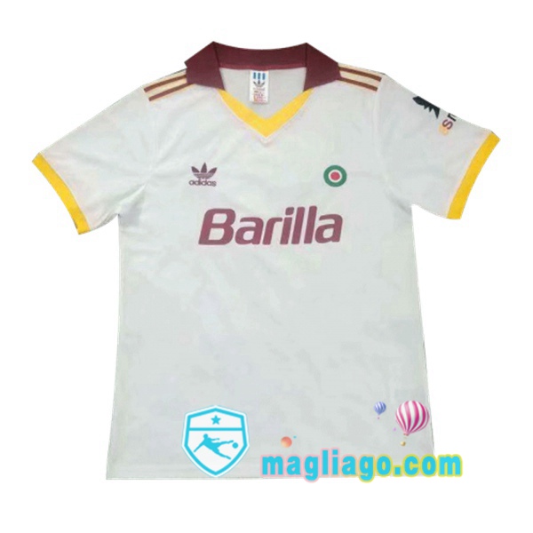 Magliago - Passione Maglie Thai Affidabili Basso Costo Online Shop | 1991-1992 Roma Seconda Retro Maglia Storica Bianco
