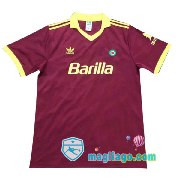 Magliago - Passione Maglie Thai Affidabili Basso Costo Online Shop | 1991-1992 Roma Prima Retro Maglia Storica Rosso