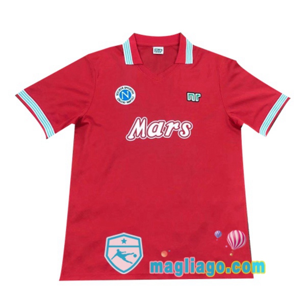 Magliago - Passione Maglie Thai Affidabili Basso Costo Online Shop | 1988-1989 SSC Napoli Terza Red Retro Maglia Storica Rosso