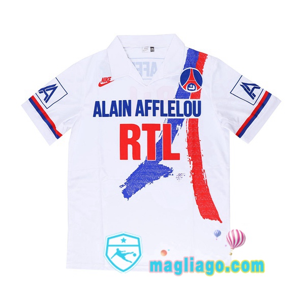 Magliago - Passione Maglie Thai Affidabili Basso Costo Online Shop | 1990-1992 Paris PSG Prima Retro Maglia Storica Bianco