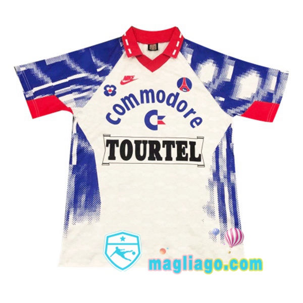 Magliago - Passione Maglie Thai Affidabili Basso Costo Online Shop | 1993-1994 Paris PSG Seconda Retro Maglia Storica Bianco