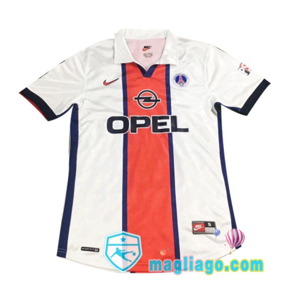 Magliago - Passione Maglie Thai Affidabili Basso Costo Online Shop | 1998-1999 Paris PSG Seconda Retro Maglia Storica Bianco