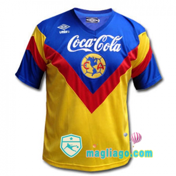 Magliago - Passione Maglie Thai Affidabili Basso Costo Online Shop | 1993-1994 Club America Prima Retro Maglia Storica Giallo
