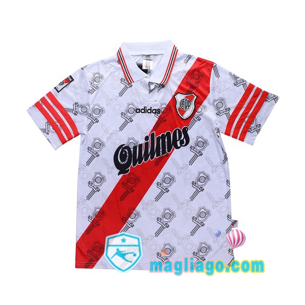 Magliago - Passione Maglie Thai Affidabili Basso Costo Online Shop | 1996-1997 River Plate Prima Retro Maglia Storica Bianco