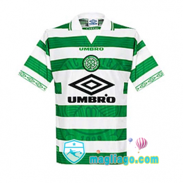 Magliago - Passione Maglie Thai Affidabili Basso Costo Online Shop | 1998-1999 Celtic FC Prima Retro Maglia Storica Verde Bianco