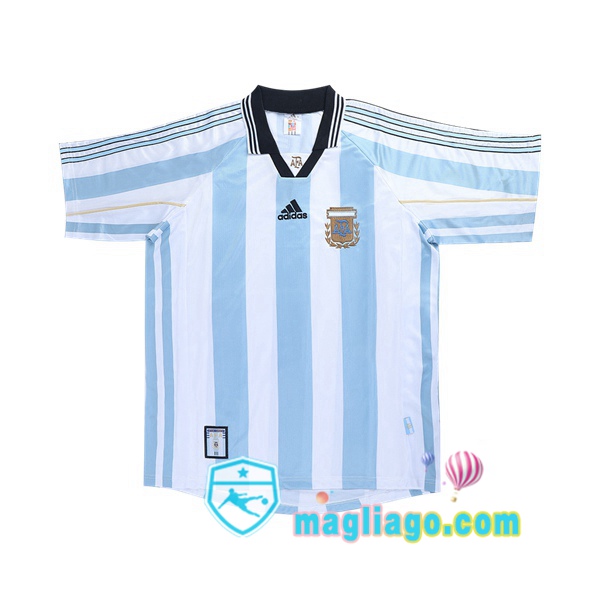 Magliago - Passione Maglie Thai Affidabili Basso Costo Online Shop | 1998 Coppa del Mondo Argentina Prima Retro Maglia Storica Blu Bianco
