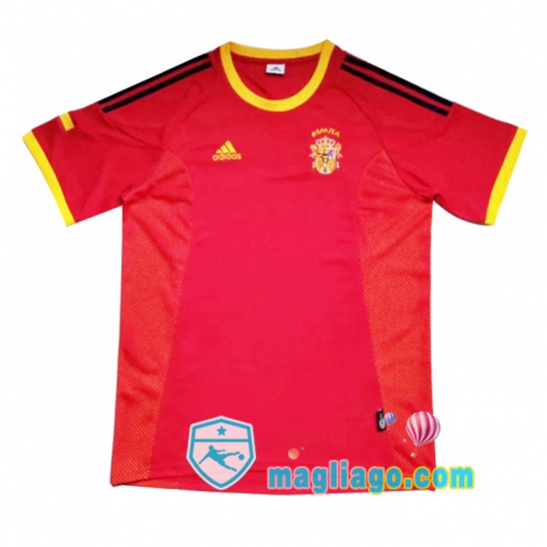 Magliago - Passione Maglie Thai Affidabili Basso Costo Online Shop | 2002 Spagna Prima Retro Maglia Storica Rosso