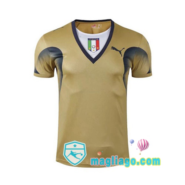 Magliago - Passione Maglie Thai Affidabili Basso Costo Online Shop | 2006 Coppa del Mondo Champion Italia Portiere Retro Maglia Storica Giallo
