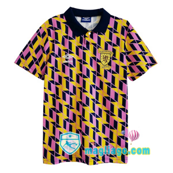 Magliago - Passione Maglie Thai Affidabili Basso Costo Online Shop | 1988-1989 Scozia Seconda Retro Maglia Storica Giallo
