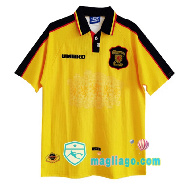 Magliago - Passione Maglie Thai Affidabili Basso Costo Online Shop | 1998 Coppa del Mondo Scozia Seconda Retro Maglia Storica Giallo
