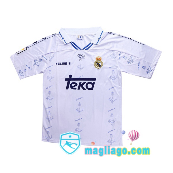 Magliago - Passione Maglie Thai Affidabili Basso Costo Online Shop | 1994-1996 Real Madrid Prima Retro Maglia Storica Bianco