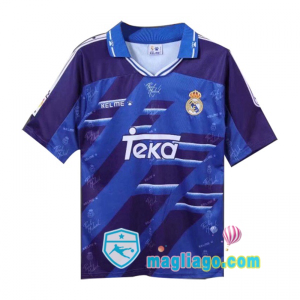 Magliago - Passione Maglie Thai Affidabili Basso Costo Online Shop | 1994-1996 Real Madrid Seconda Retro Maglia Storica Blu