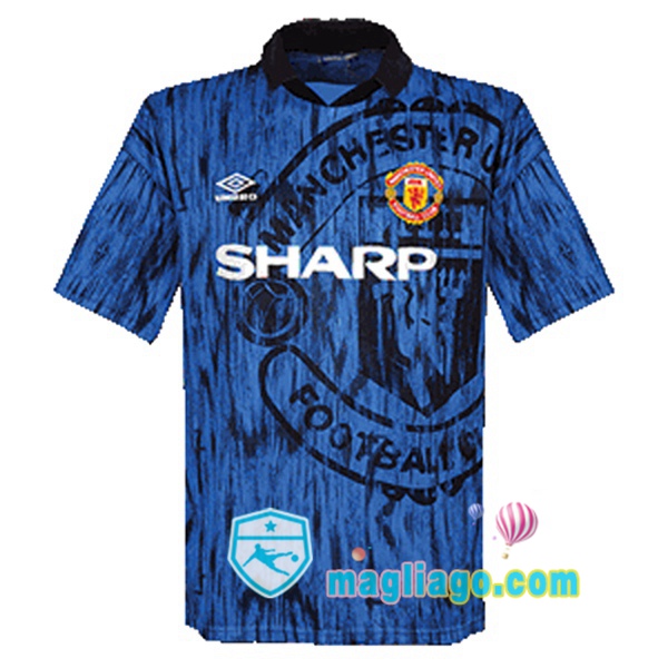 Magliago - Passione Maglie Thai Affidabili Basso Costo Online Shop | 1992-1993 Manchester United Seconda Retro Maglia Storica Blu