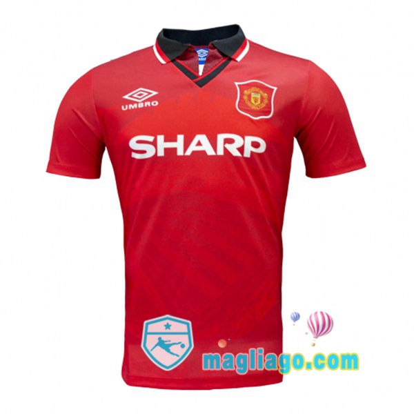 Magliago - Passione Maglie Thai Affidabili Basso Costo Online Shop | 1994-1995 Manchester United Prima Retro Maglia Storica Rosso