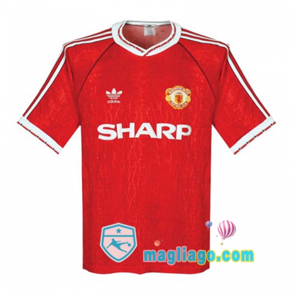 Magliago - Passione Maglie Thai Affidabili Basso Costo Online Shop | 1990-1992 Manchester United Prima Retro Maglia Storica Rosso