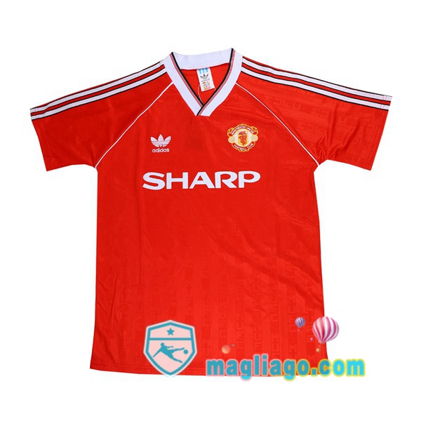 Magliago - Passione Maglie Thai Affidabili Basso Costo Online Shop | 1988-1990 Manchester United Prima Retro Maglia Storica Rosso