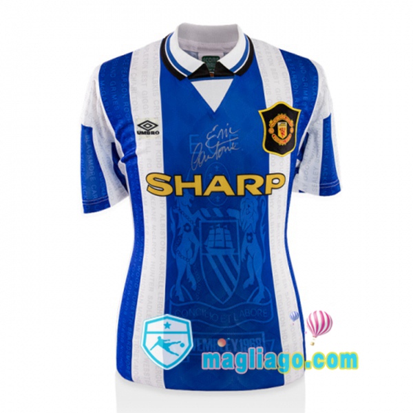 Magliago - Passione Maglie Thai Affidabili Basso Costo Online Shop | 1994-1995 Manchester United Terza Seconda Retro Maglia Storica Bianco Blu
