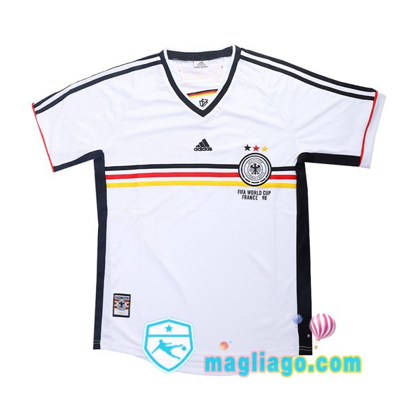 Magliago - Passione Maglie Thai Affidabili Basso Costo Online Shop | 1998 Coppa del Mondo Germania Prima Retro Maglia Storica Bianco
