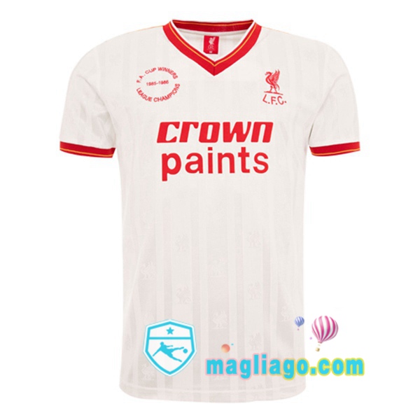 Magliago - Passione Maglie Thai Affidabili Basso Costo Online Shop | 1985-1986 FC Liverpool Terza Seconda White Retro Maglia Storica